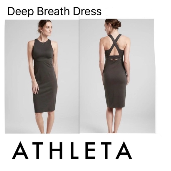 Athleta Dresses & Skirts - Athleta - Deep Breath Sheath Travel Dress, Olive, L